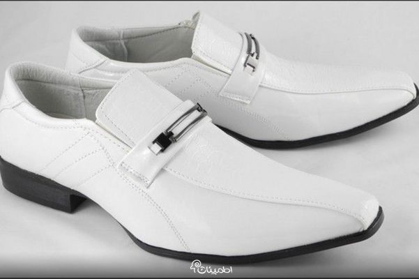 کفش سفید چرم - کفش مردانه سفید - کفش اطمینان
